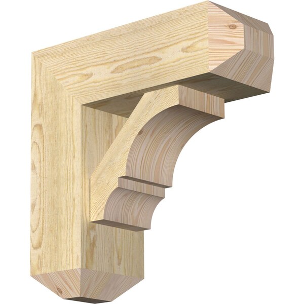 Ekena Millwork Balboa Craftsman Rough Sawn Bracket w/ Offset Brace, Douglas Fir, 8"W x 22"D x 22"H BKT0806X22X22BOA04RDF - main
